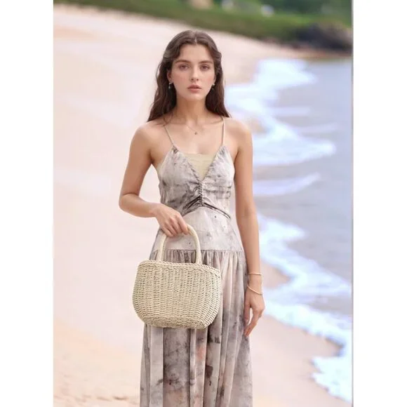 Straw Hobo Crossbody Bag Rattan Beach Purse for Women Vacation Fashion - Picture 4 of 6